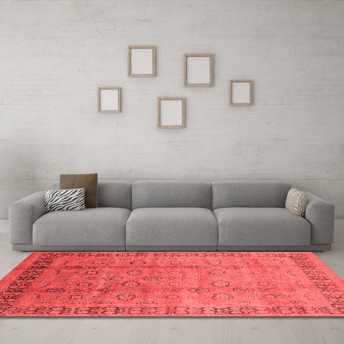 Industrial Red Washable Rugs