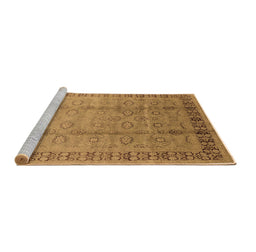 Sideview of Machine Washable Oriental Brown Industrial Rug, wshurb3238brn
