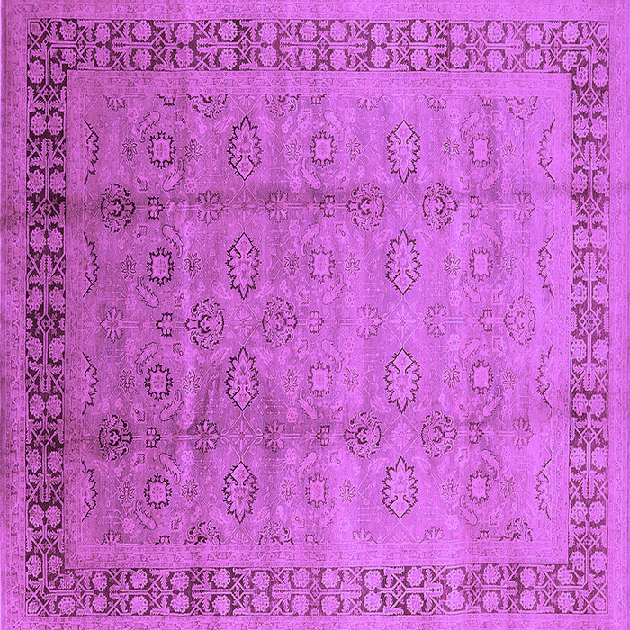 Square Machine Washable Oriental Purple Industrial Area Rugs, wshurb3238pur