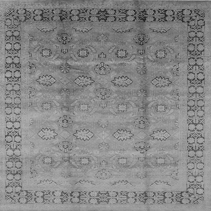 Square Machine Washable Oriental Gray Industrial Rug, wshurb3238gry