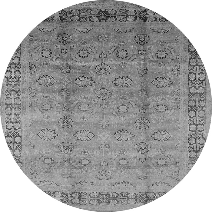Round Oriental Gray Industrial Rug, urb3238gry
