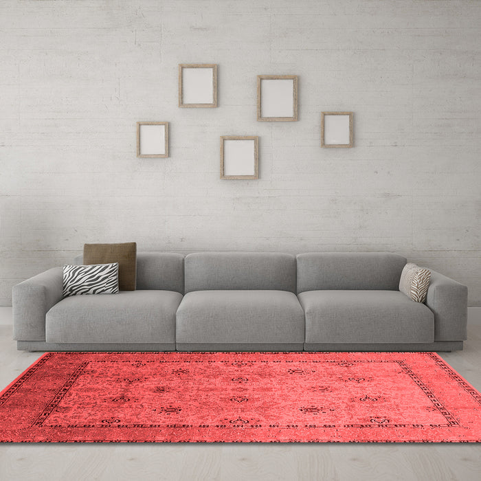 Industrial Red Washable Rugs
