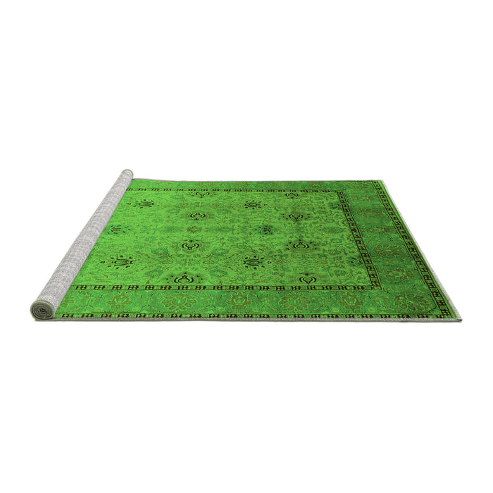 Sideview of Machine Washable Oriental Green Industrial Area Rugs, wshurb3239grn