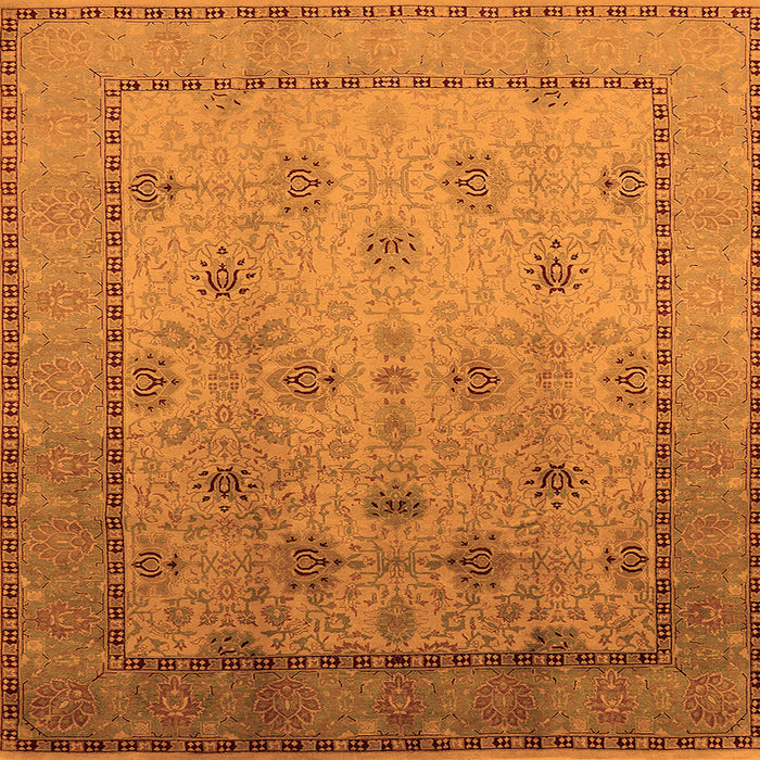 Square Oriental Orange Industrial Rug, urb3239org