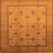 Square Oriental Orange Industrial Rug, urb3239org