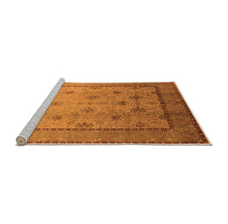 Sideview of Machine Washable Oriental Orange Industrial Area Rugs, wshurb3239org