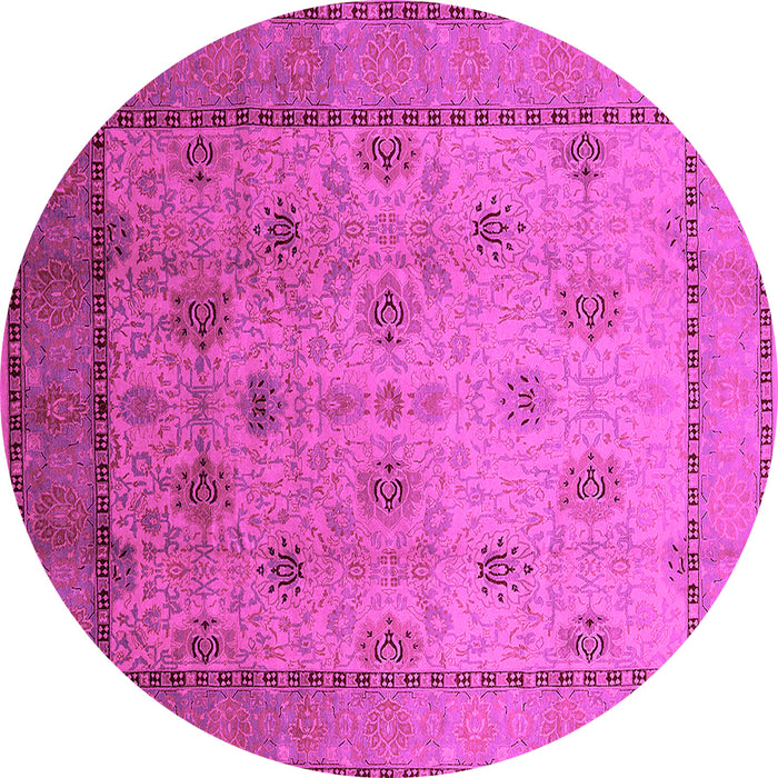 Round Oriental Pink Industrial Rug, urb3239pnk