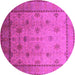 Round Oriental Pink Industrial Rug, urb3239pnk