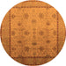 Round Oriental Orange Industrial Rug, urb3239org