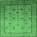 Square Oriental Emerald Green Industrial Rug, urb3239emgrn