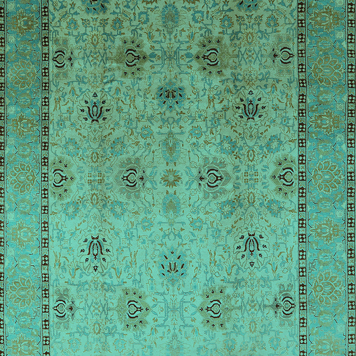 Machine Washable Oriental Turquoise Industrial Area Rugs, wshurb3239turq