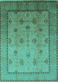 Oriental Turquoise Industrial Rug, urb3239turq