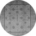 Round Oriental Gray Industrial Rug, urb3239gry