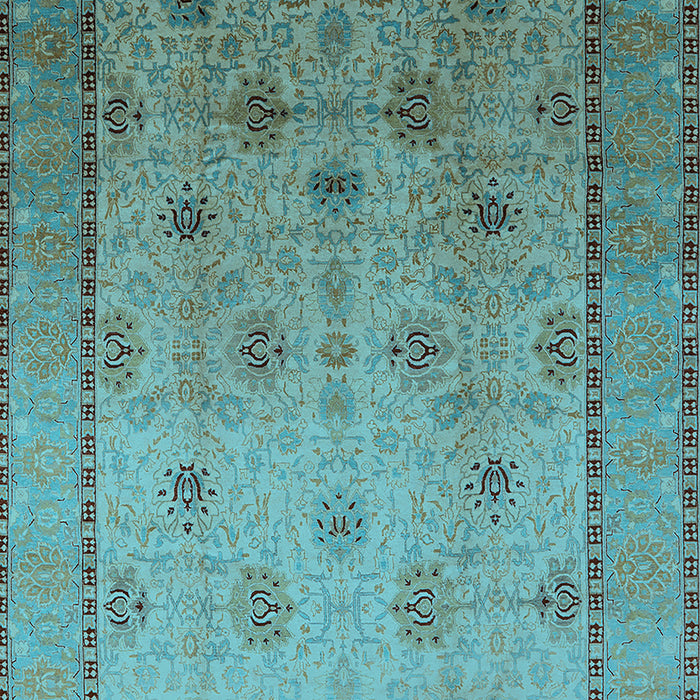 Machine Washable Oriental Light Blue Industrial Rug, wshurb3239lblu