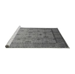 Sideview of Machine Washable Oriental Gray Industrial Rug, wshurb3239gry
