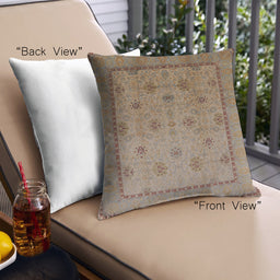 Front View of Mid-Century Modern Urban Square Sienna Brown Throw Pillow, 18 inch by 18 inch, pwurb3239