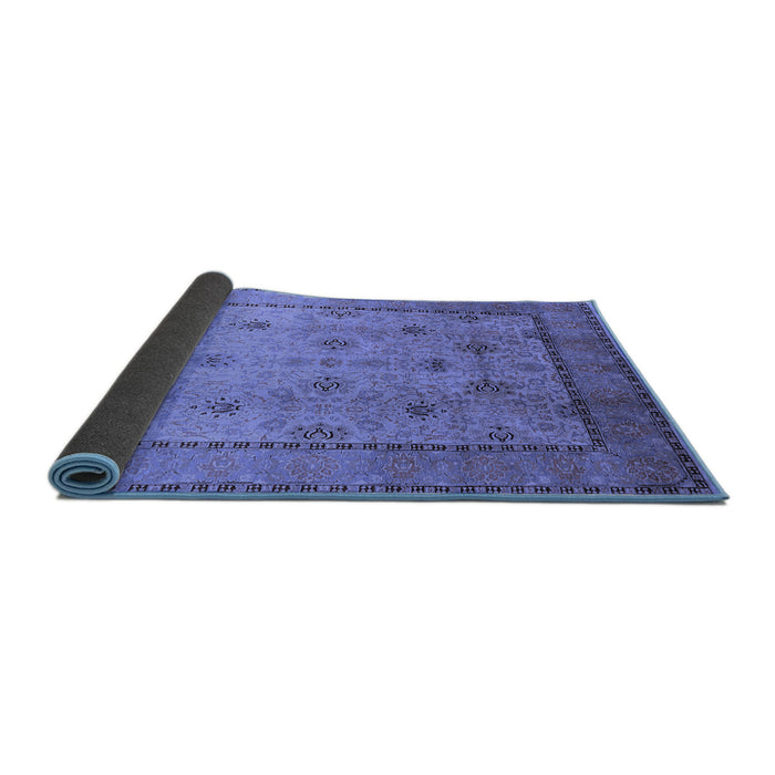 Sideview of Oriental Blue Industrial Rug, urb3239blu