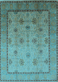 Oriental Light Blue Industrial Rug, urb3239lblu