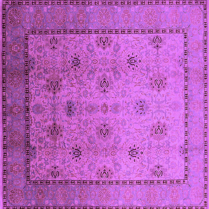 Square Machine Washable Oriental Purple Industrial Area Rugs, wshurb3239pur