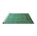 Sideview of Machine Washable Oriental Turquoise Industrial Area Rugs, wshurb3239turq