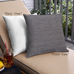 Front View of Mid-Century Modern Urban Square Charcoal Black Throw Pillow, 18 inch by 18 inch, pwurb323