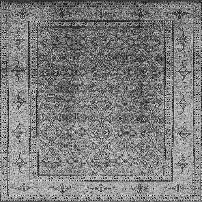 Square Machine Washable Oriental Gray Industrial Rug, wshurb3240gry