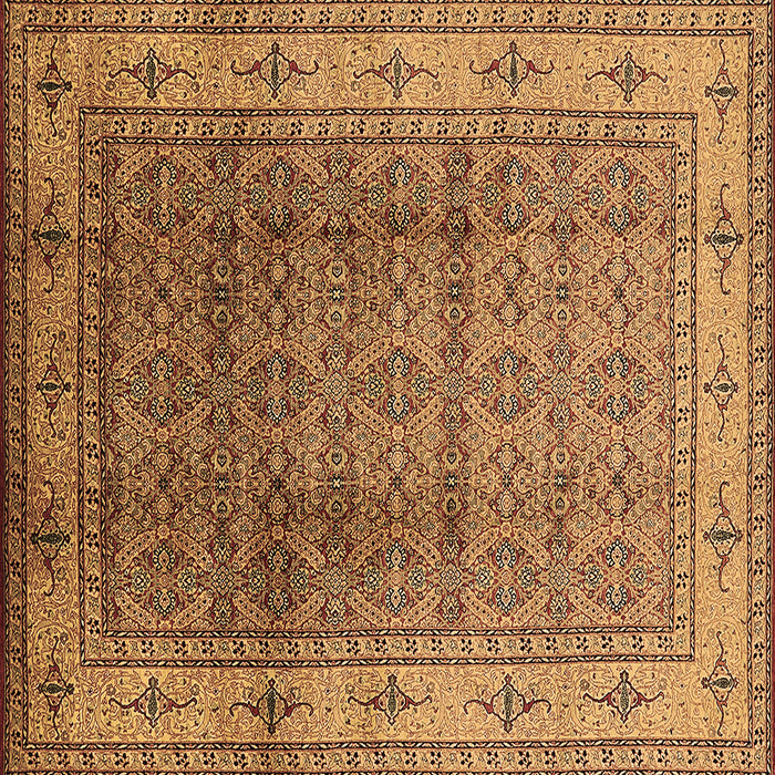 Square Machine Washable Oriental Brown Industrial Rug, wshurb3240brn