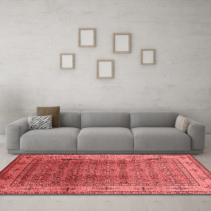 Industrial Red Washable Rugs