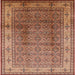 Square Mid-Century Modern Sandy Brown Oriental Rug, urb3240