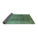 Sideview of Oriental Turquoise Industrial Rug, urb3240turq