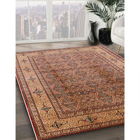 Mid-Century Modern Sandy Brown Oriental Rug, urb3240