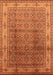 Machine Washable Oriental Orange Industrial Area Rugs, wshurb3240org