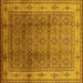 Square Machine Washable Oriental Yellow Industrial Rug, wshurb3240yw