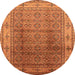 Round Oriental Orange Industrial Rug, urb3240org