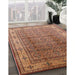 Mid-Century Modern Sandy Brown Oriental Rug in Family Room, urb3240