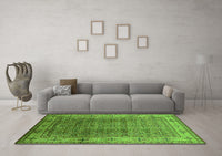 Machine Washable Oriental Green Industrial Rug, wshurb3240grn