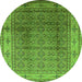 Round Oriental Green Industrial Rug, urb3240grn