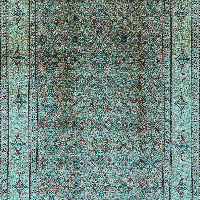 Machine Washable Oriental Light Blue Industrial Rug, wshurb3240lblu