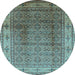 Round Oriental Light Blue Industrial Rug, urb3240lblu