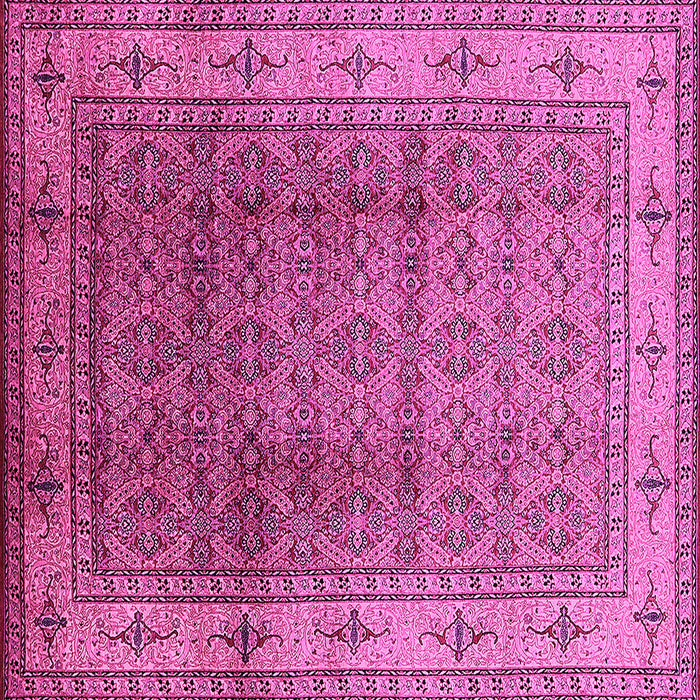 Square Machine Washable Oriental Pink Industrial Rug, wshurb3240pnk