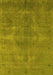 Machine Washable Oriental Yellow Industrial Rug, wshurb3241yw