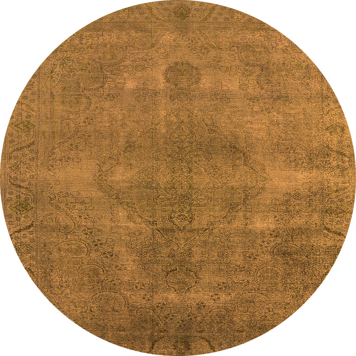 Round Oriental Orange Industrial Rug, urb3241org