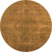 Round Oriental Orange Industrial Rug, urb3241org