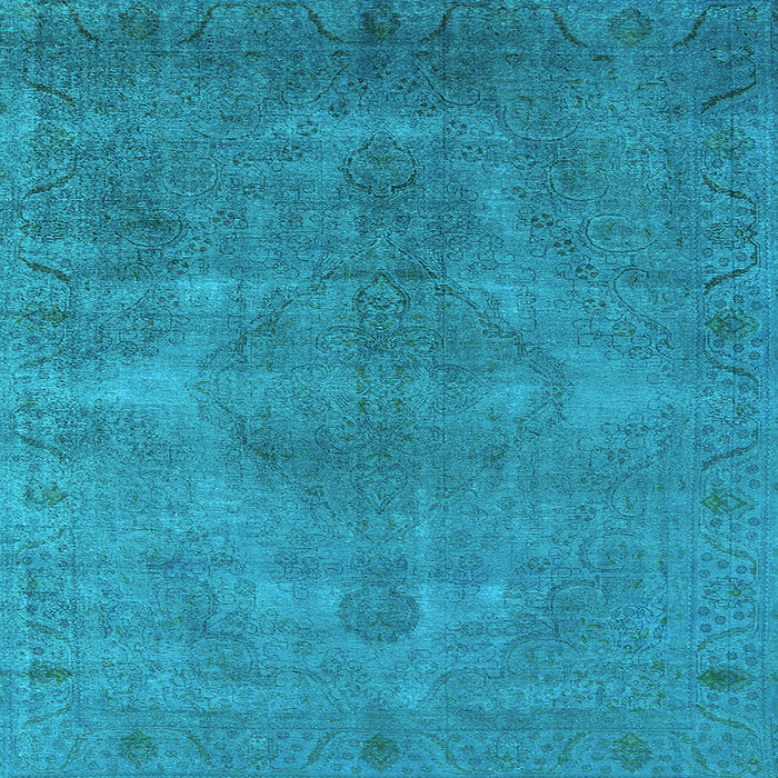 Square Machine Washable Oriental Light Blue Industrial Rug, wshurb3241lblu