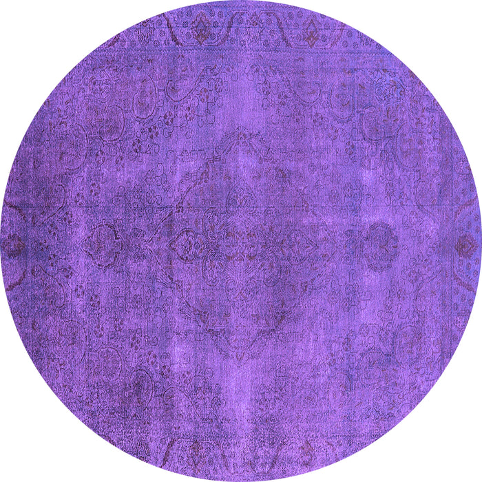 Round Oriental Purple Industrial Rug, urb3241pur