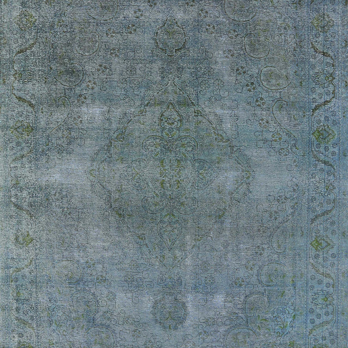 Mid-Century Modern Cadet Blue Green Oriental Rug, urb3241