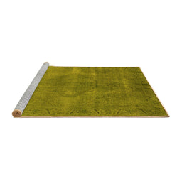 Sideview of Machine Washable Oriental Yellow Industrial Rug, wshurb3241yw