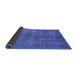 Sideview of Oriental Blue Industrial Rug, urb3241blu