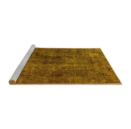 Sideview of Machine Washable Oriental Yellow Industrial Rug, wshurb3242yw