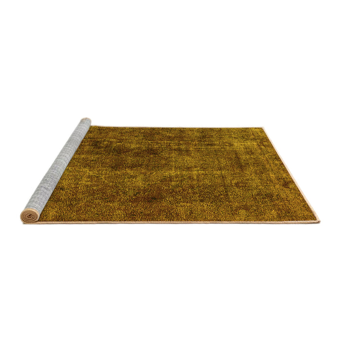 Sideview of Machine Washable Oriental Yellow Industrial Rug, wshurb3242yw